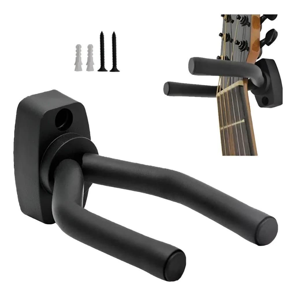 Suporte Moderno Parede Violão Cavaco Ukulele Guitarra Cor Preto