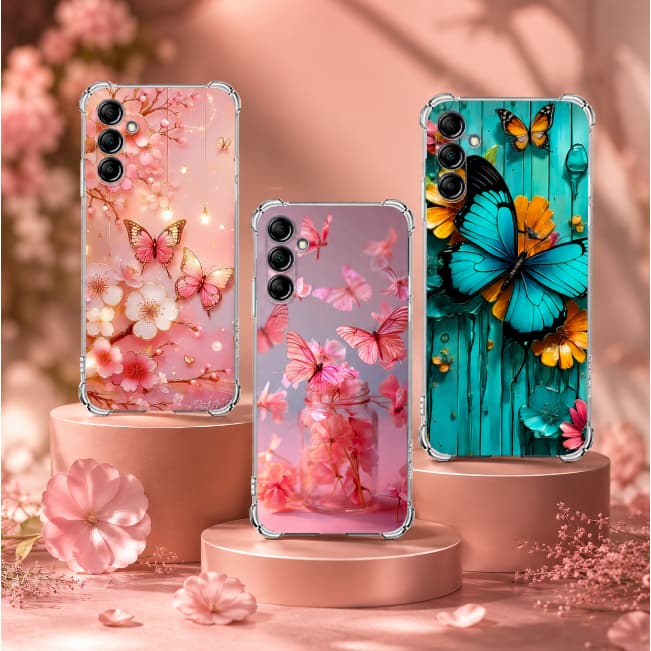 CAPA CAPINHA HEX TPU COMPATIVEL  COM SAMSUNG A07,  A17 , A37 E A57 DESENHOS VARIADO BORBOLETA
