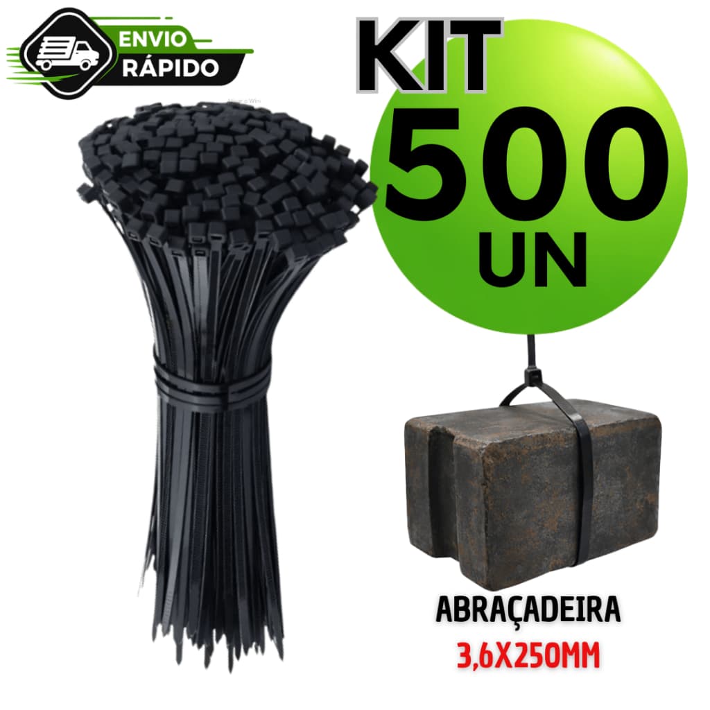 Enforc@ G@to Abraçadeiras Nylon Preto 250mm x 3,6mm Cinta Plástica Atacado Barato