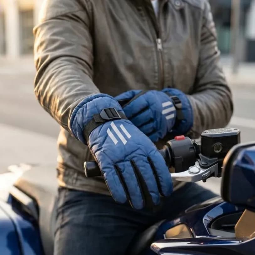 Luva Térmica Unissex Forrada Inverno Moto Bike Antivento Peluciada Em Lã Veludo Quente Frio Intenso