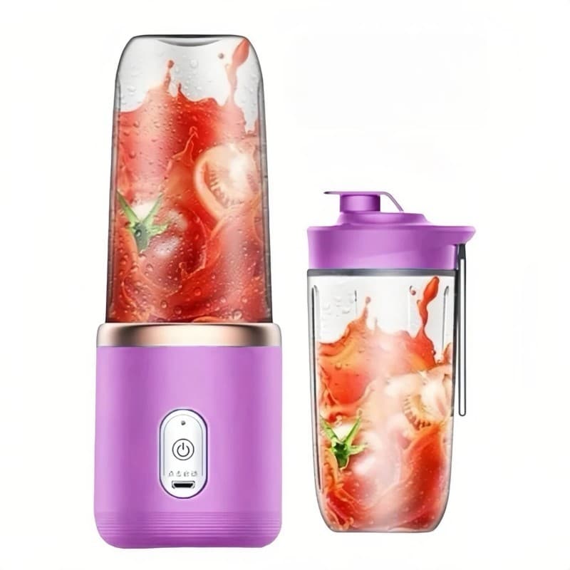 Espremedor Portatil De Frutas Mini Liquidificador Usb Academia Shake Bateria Longa Duracao Copo 400ml Com Tampa