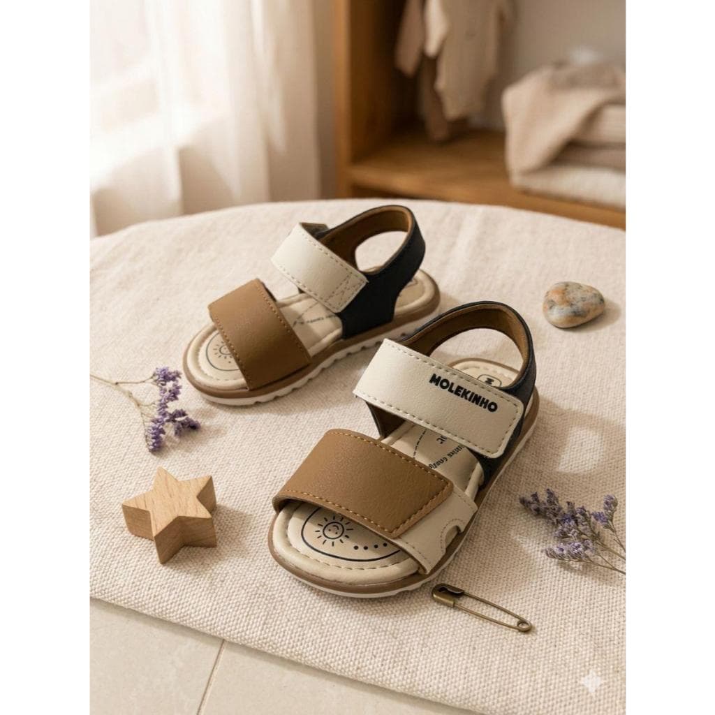 SANDALIA INFANTIL MASCULINA MOLEKINHO CASUAL COM VELCRO