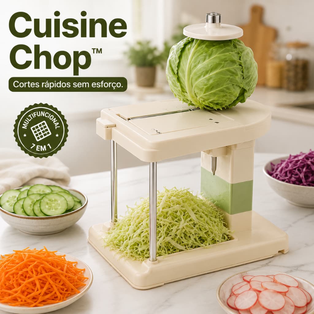 Cortador de Vegetais Multifuncional Cuisine Chop™ Cortes Rápidos Manual Compacto