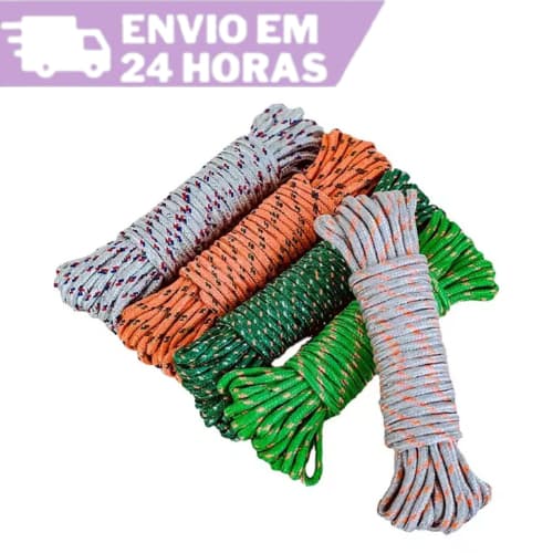 Corda de Poliéster Super Resistente 4mm x 5, 10, 20, 30m para Varal, Amarração, Camping, Artesanato