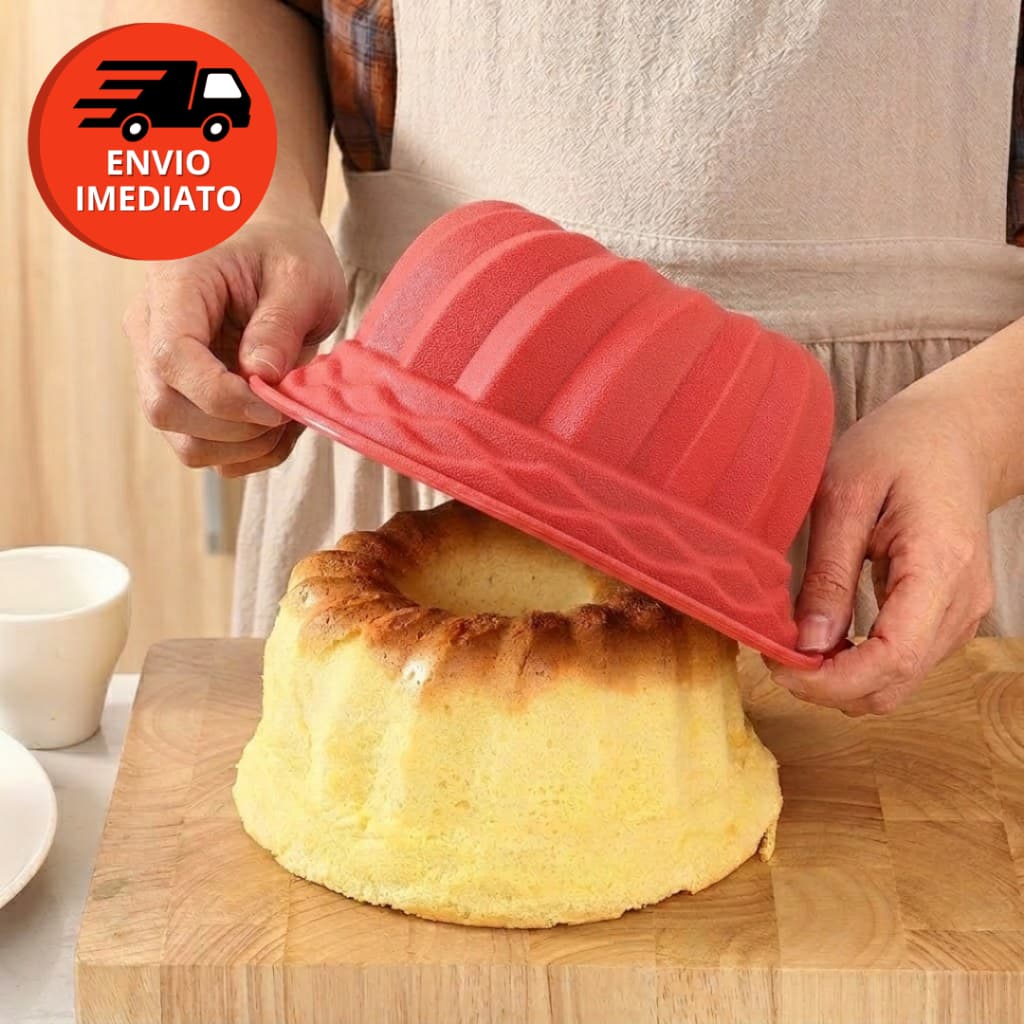 Jogo Forma Pudim Bolo Gelatina Sobremesa Furo Central Em Silicone Microondas Forno Air Fryer
