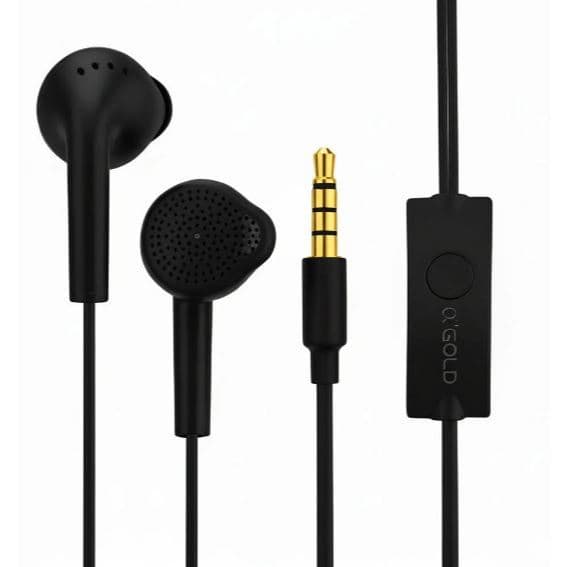 Fone de ouvido estéreo com fio, microfone e botão original da A'gold