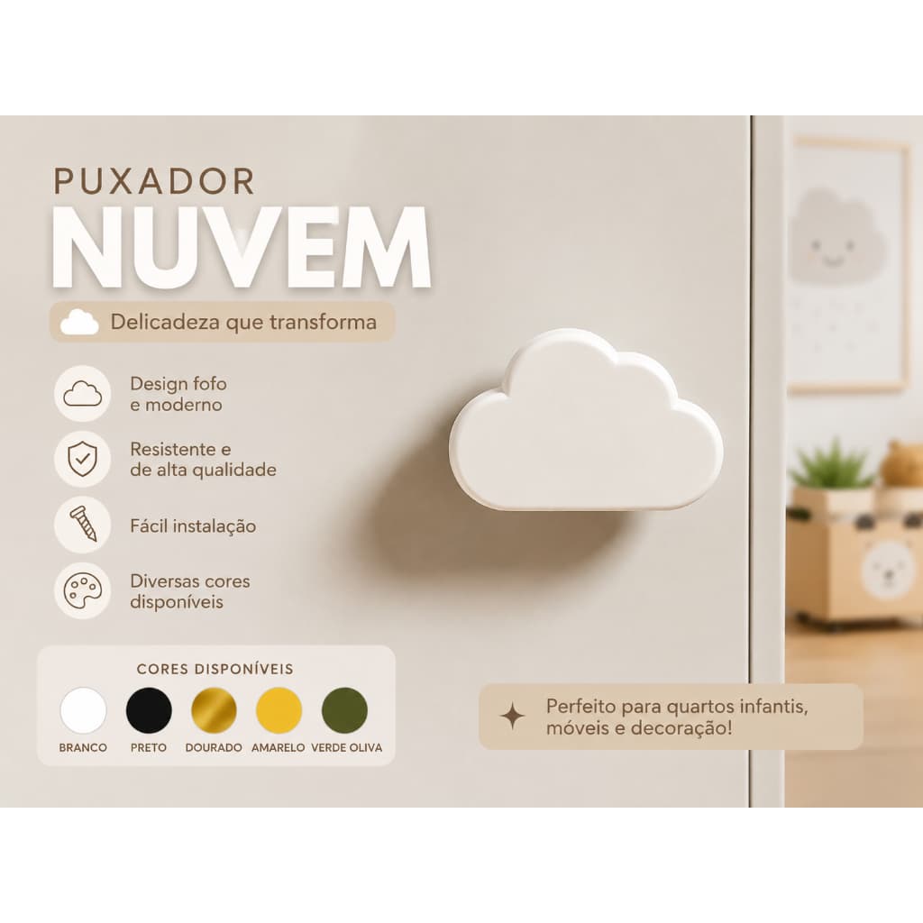 ☁️✨ PUXADOR NUVEM PERSONALIZADO ✨☁️