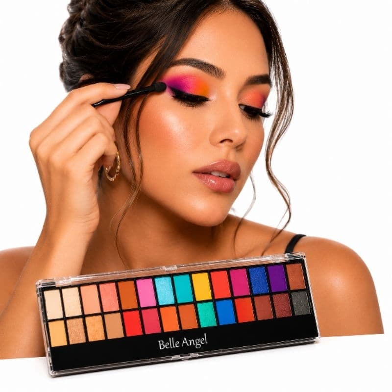 Paleta de Sombras 28 Cores B105 Belle Angel – Alta Pigmentação, Tons Incríveis e Make Profissional