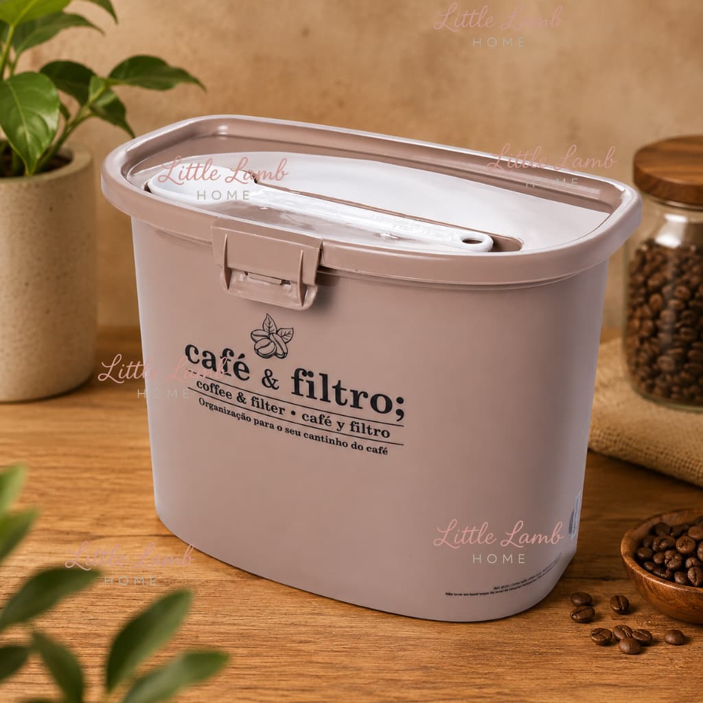 Porta Café E Filtro 1,5L Organizador Cantinho Do Café BPA Free