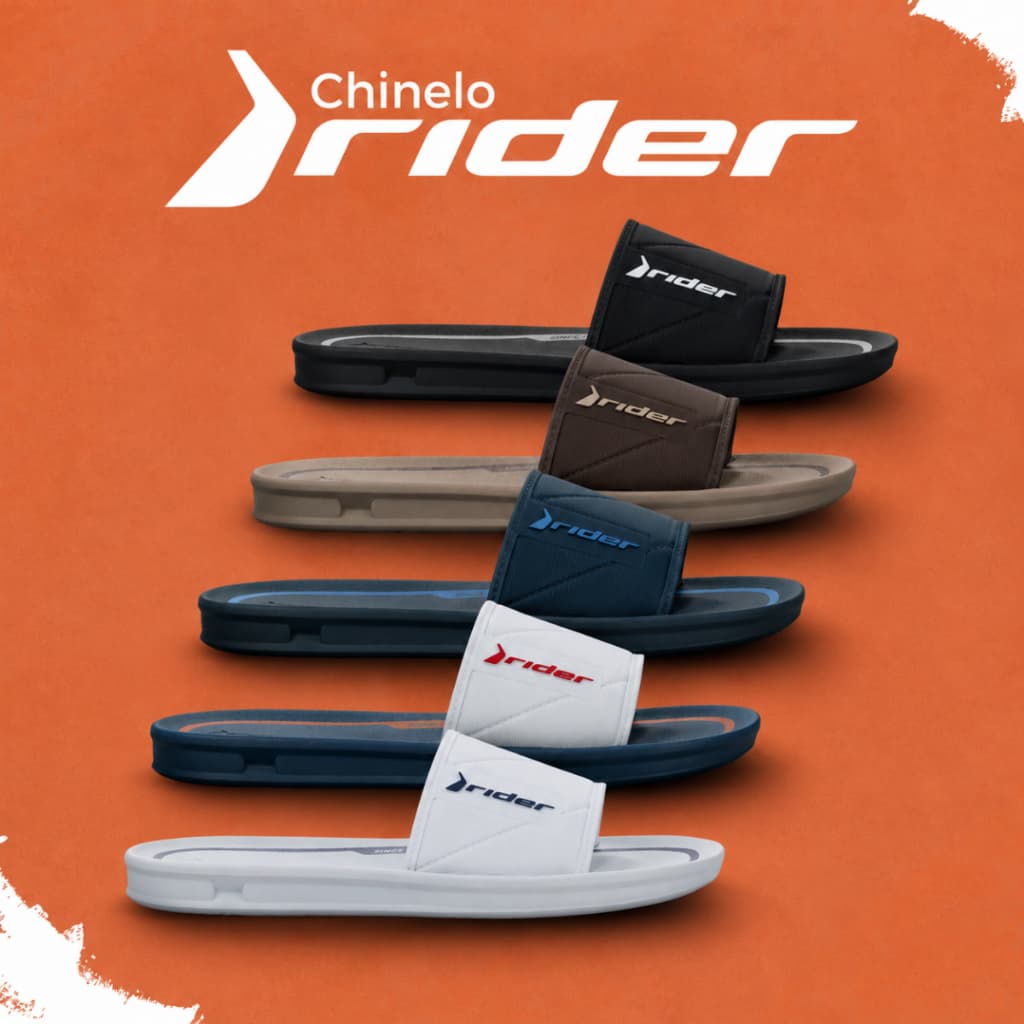 Chinelo Rider Slide Street Sandália Papete Masculino Menino Streetwear Macio Confortável Original