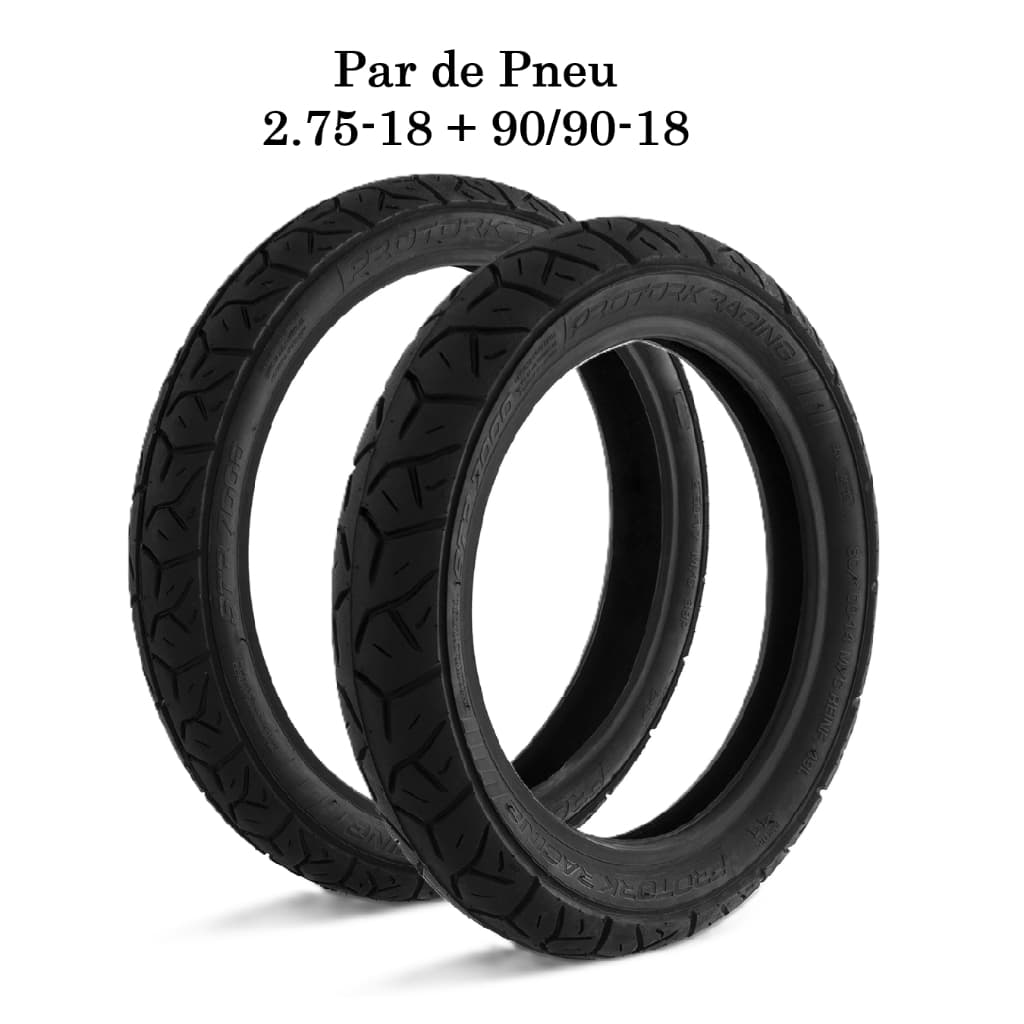 Kit Par De Pneu Pro Tork Dianteiro 2.75-18 Traseiro 90/90-18 Cg Fan 125 150 160 Cg Titan 125 150