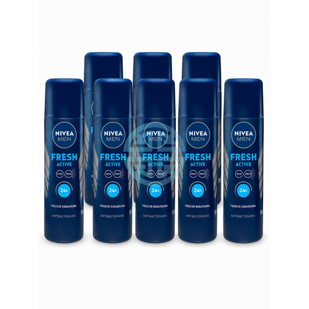 Kit 08un Desodorante Spray Nivea Men Fresh Active com 90ml