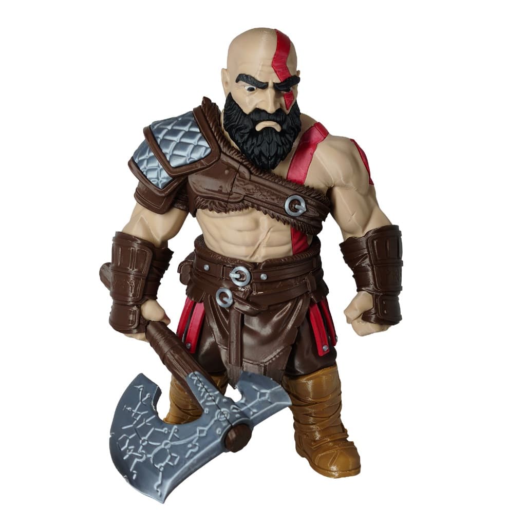 Boneco Grande 20cm Figura Colecionaveis Nerd Geek Gamer Kratos GOW Deus Da Guerra Playstation