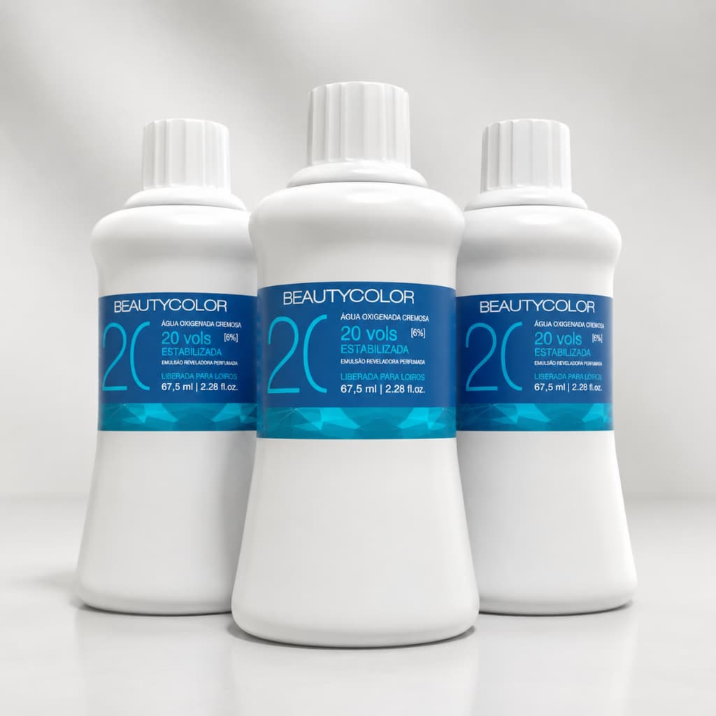 Agua Oxigenada Beauty Color 67,5ml 20 Volumes kit c/03 unidades