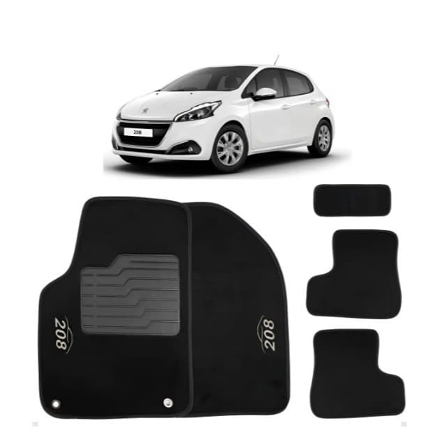 Jogo de Tapete Carpete Peugeot 208 2013/2014/2015/2016/2017.