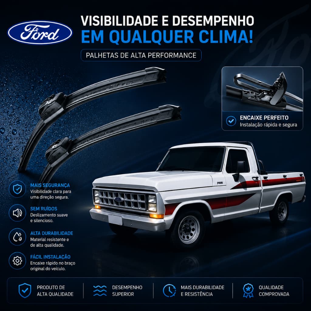 Par Limpador Para-brisa Dianteiro Palheta Do Ford F1000 F4000 De Silicone 1992-1998