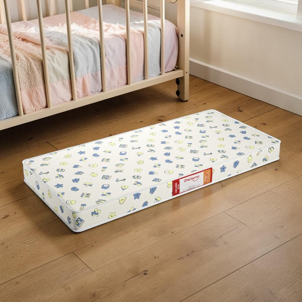 Colchão Para Berço 70 x 130 cm Espuma D18 Pro Dormir Dupla Face Conforto Impermeável Outlet