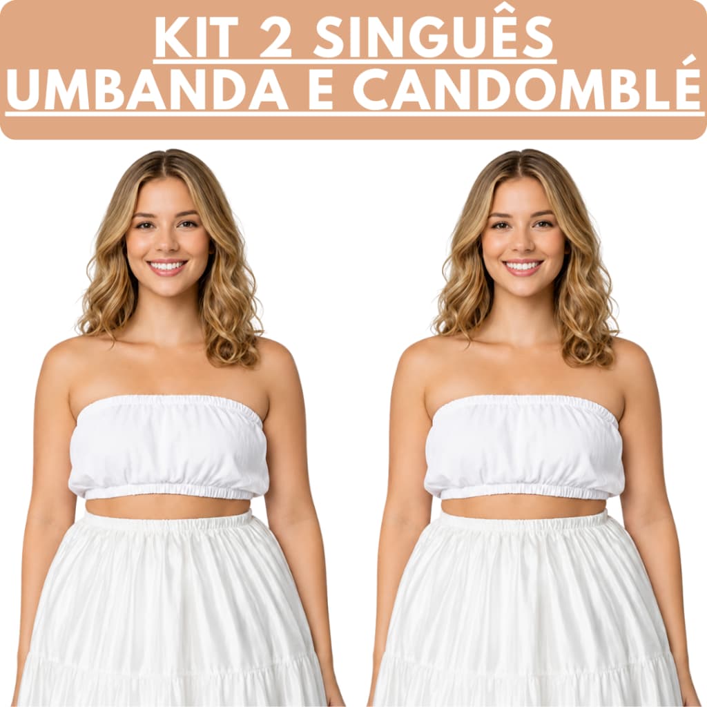 Kit 2 Singuê Bustiê Umbanda e Candomblé Premium Roupa Feminina do P ao EGG