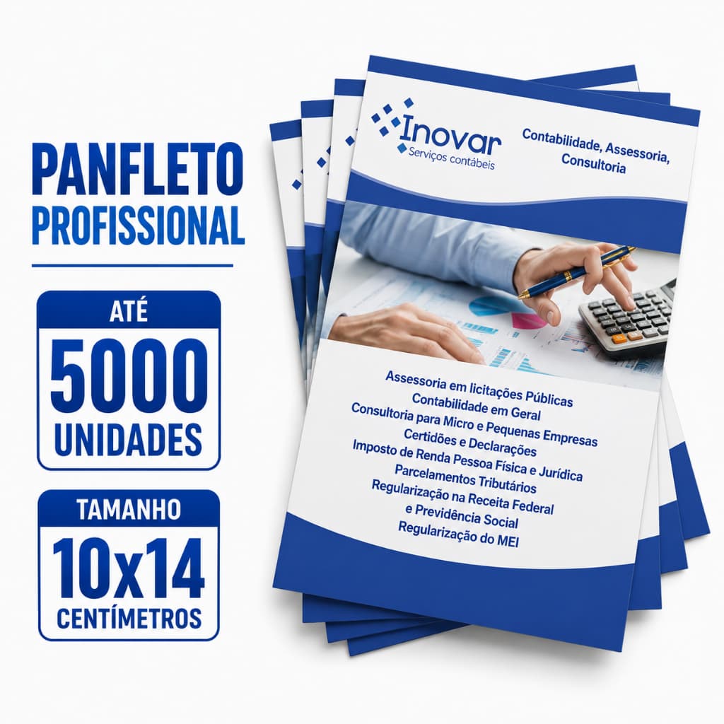 Panfletos Personalizados até 5000 Unidades 10x14 Impressão Papel Couchê 90g Folhetos Flyer Colorido