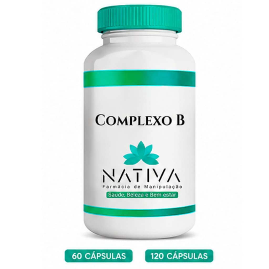 Complexo B Completo Forma Ativa (Vitaminas B1, B2, B3, B5, B6, B7, B9, B12 ) - 60 ou 120 Cápsulas