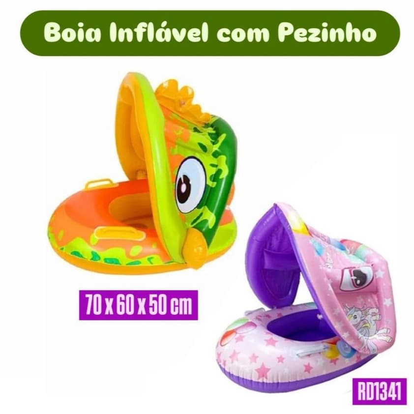 Boia Inflavel com Pezinho e Cobertura Baby Verde e Roxa