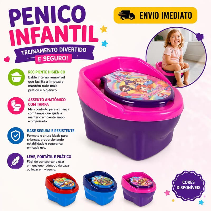 Troninho Sanitário Infantil com Redutor de Assento - Penico de Transição 3 em 1 Menino Menina Pinico Educativo