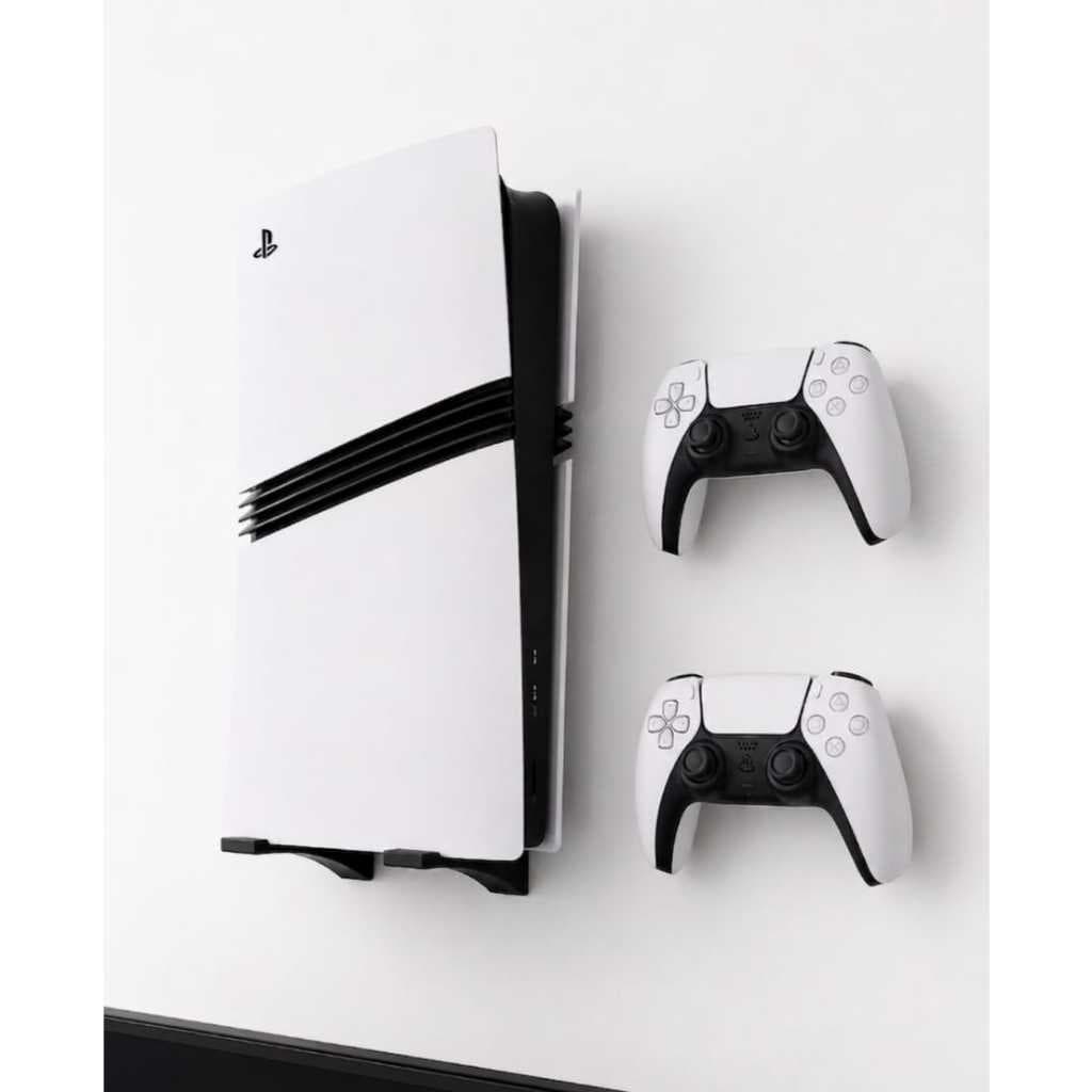 Suporte Parede PS5 Pro Digital + Suporte 2 Controles | Kit PS5 Pro Mídia Digital