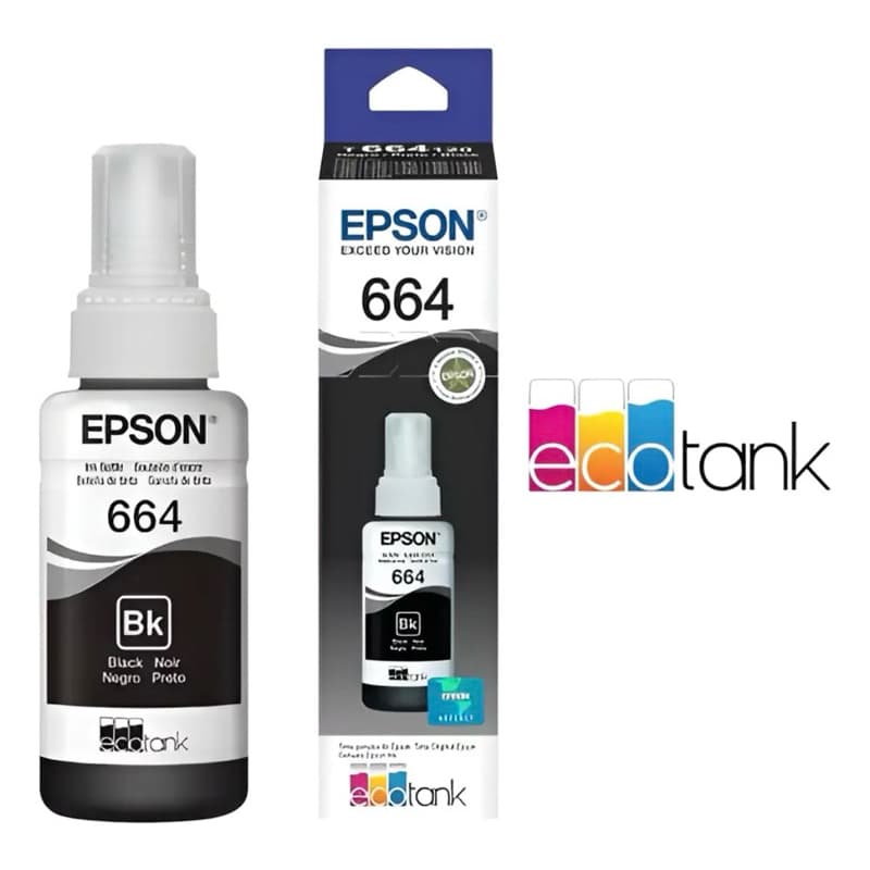 Tinta 664 Para Epson 70 ML Preta L220 L355 L365 L380 L375 L395 L396rCNN Entrega Rápida