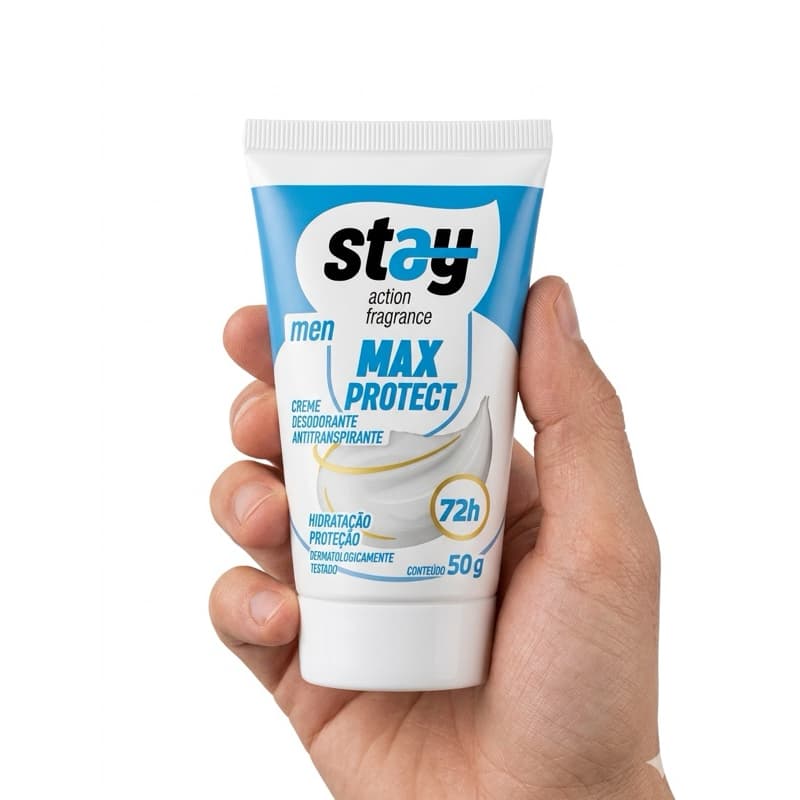 Creme Desodorante Antitranspirante Stay Men Max Protect 72h Hidratação E Proteção Masculino 50g