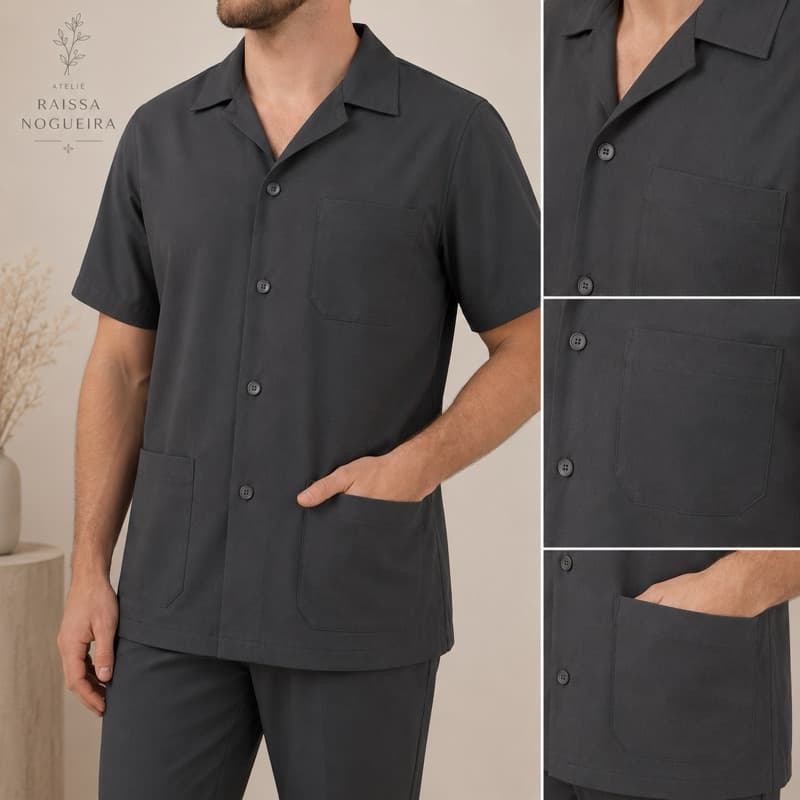 Jaleco Masculino Premium – Cinza Chumbo Oferta
