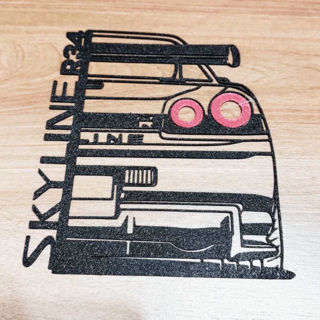 Quadro Decorativo Nissan Skyline R34 3D Parede Alta Qualidade JDM Carro Esportivo Geek Gamer