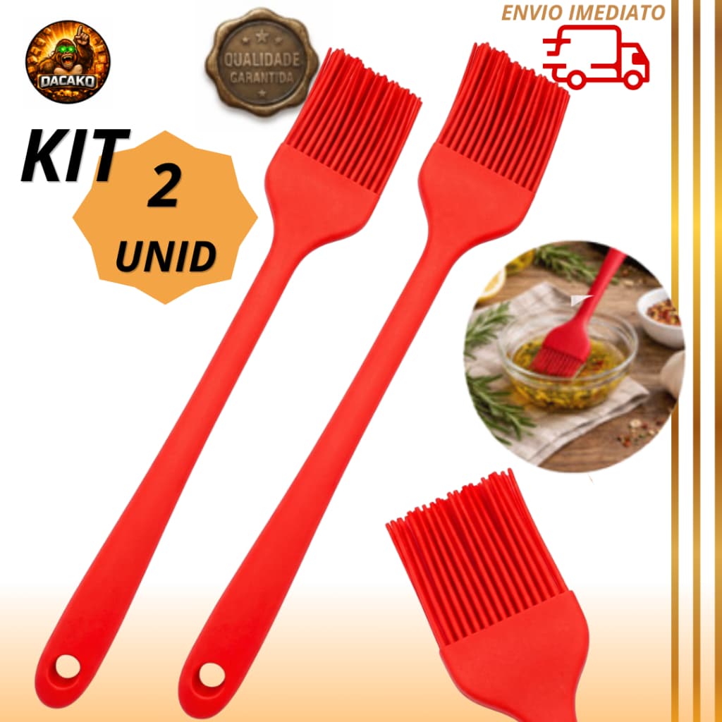 Pincel Culinário Silicone 25,6cm Cozinha Confeitaria Churrasco Utensílio Resistente Gourmet