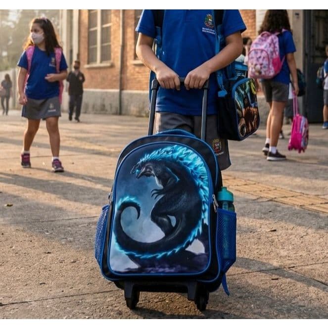 Mochila Rodinhas Godzila Duas Reparticoes