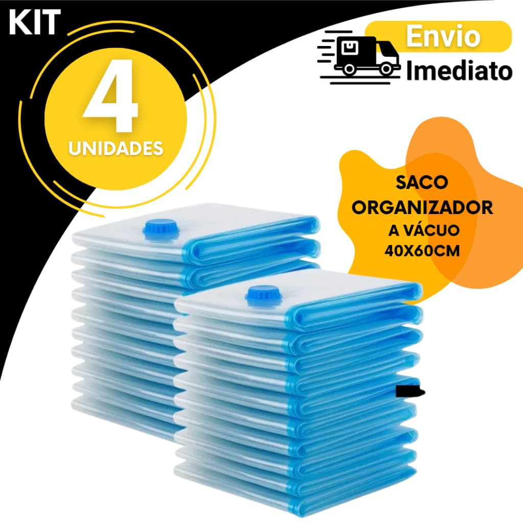Saco Organizador a Vácuo 40x60cm 4 3 2 OU 1 Unidades Guarda Roupas Economia de Espaço