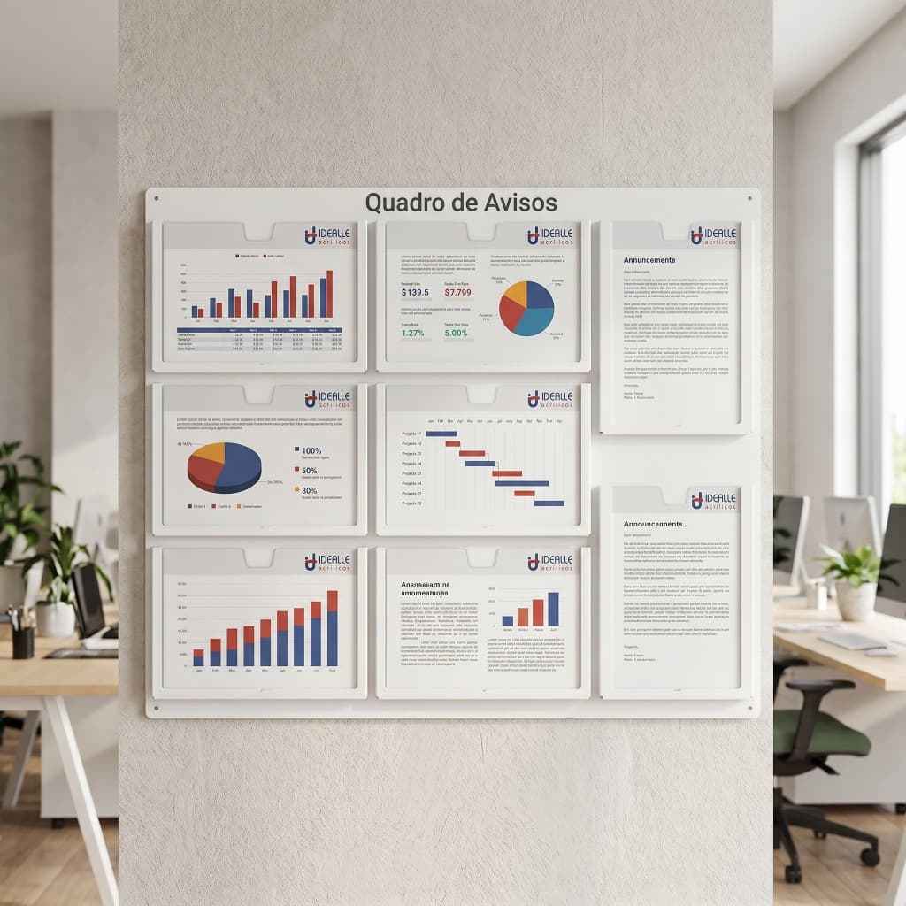 Quadro De Aviso Gestão Em Psai Com 8 Displays A4 6h2v