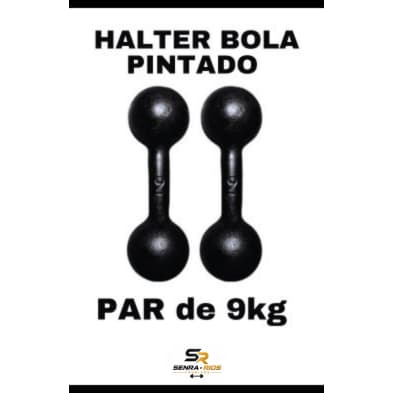 Par Halter Bola 09 KG Pintado Academia Crossfit Fitness Treino
