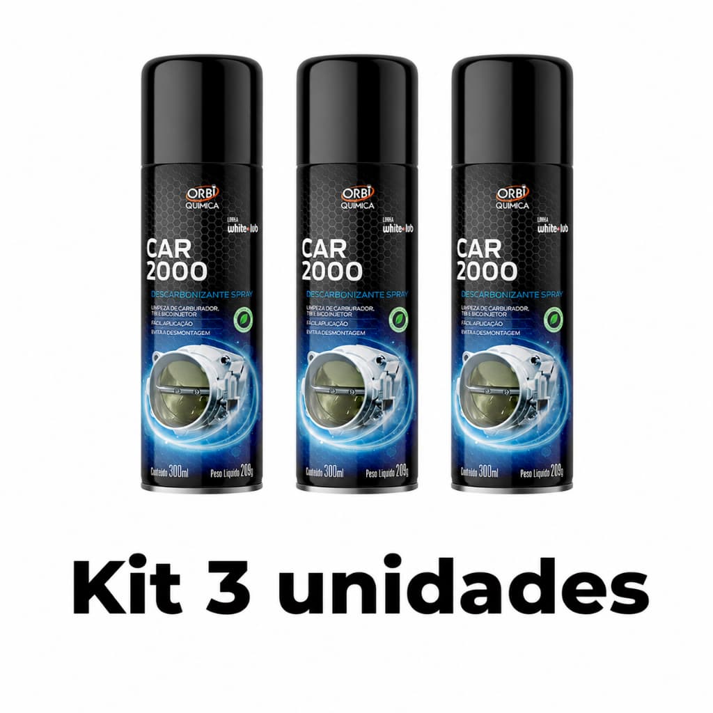 Kit 3 Descarbonizante Spray Orbi Car 2000 Limpa Carburador TBI e Bico Injetor