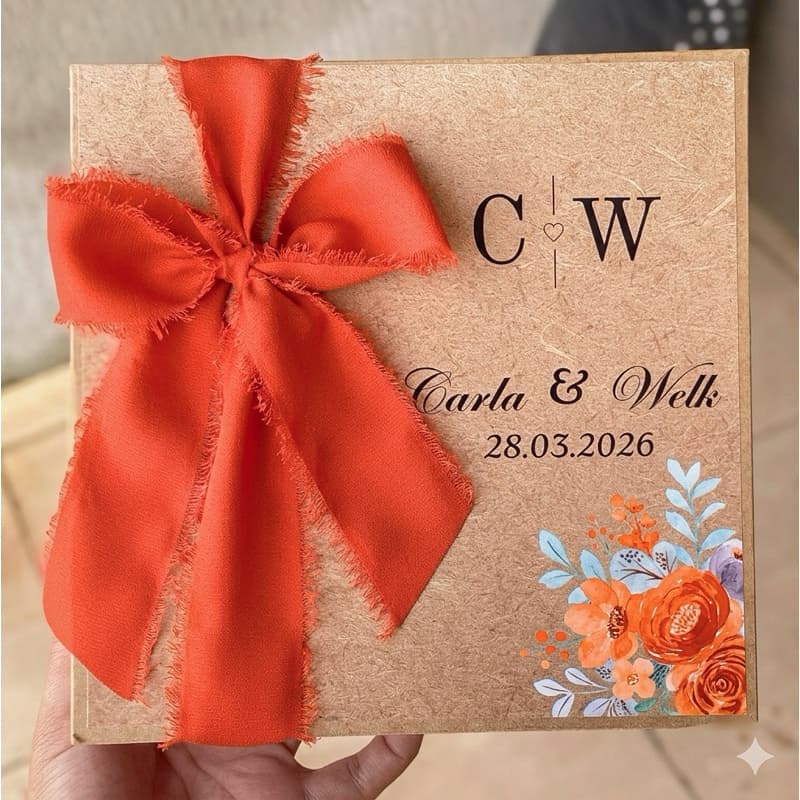 Fita Chiffon Laranjado Artesanal Rústica Desfiada para casamentos, caixas padrinhos, festas