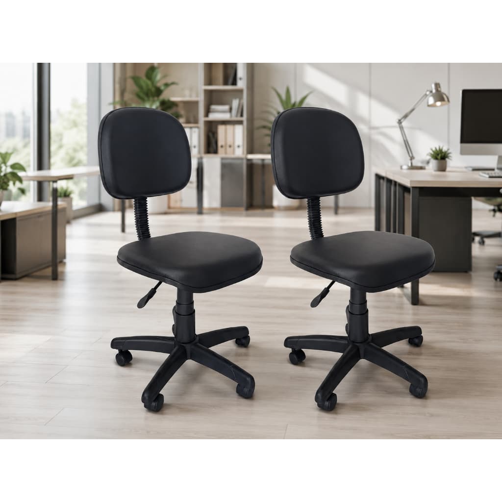 Cadeira de Escritório Kit 2 Secretaria Giratória Ergonômica Executiva Anatômica Rodízios Courino