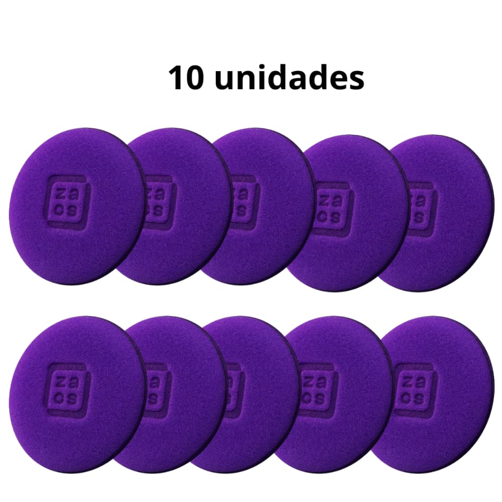 KIT 10 Aplicadores de Espuma para Estetica Veicular Cera Plastico Pneu  Pequeno 9,5x2cm zacs/ vonixx