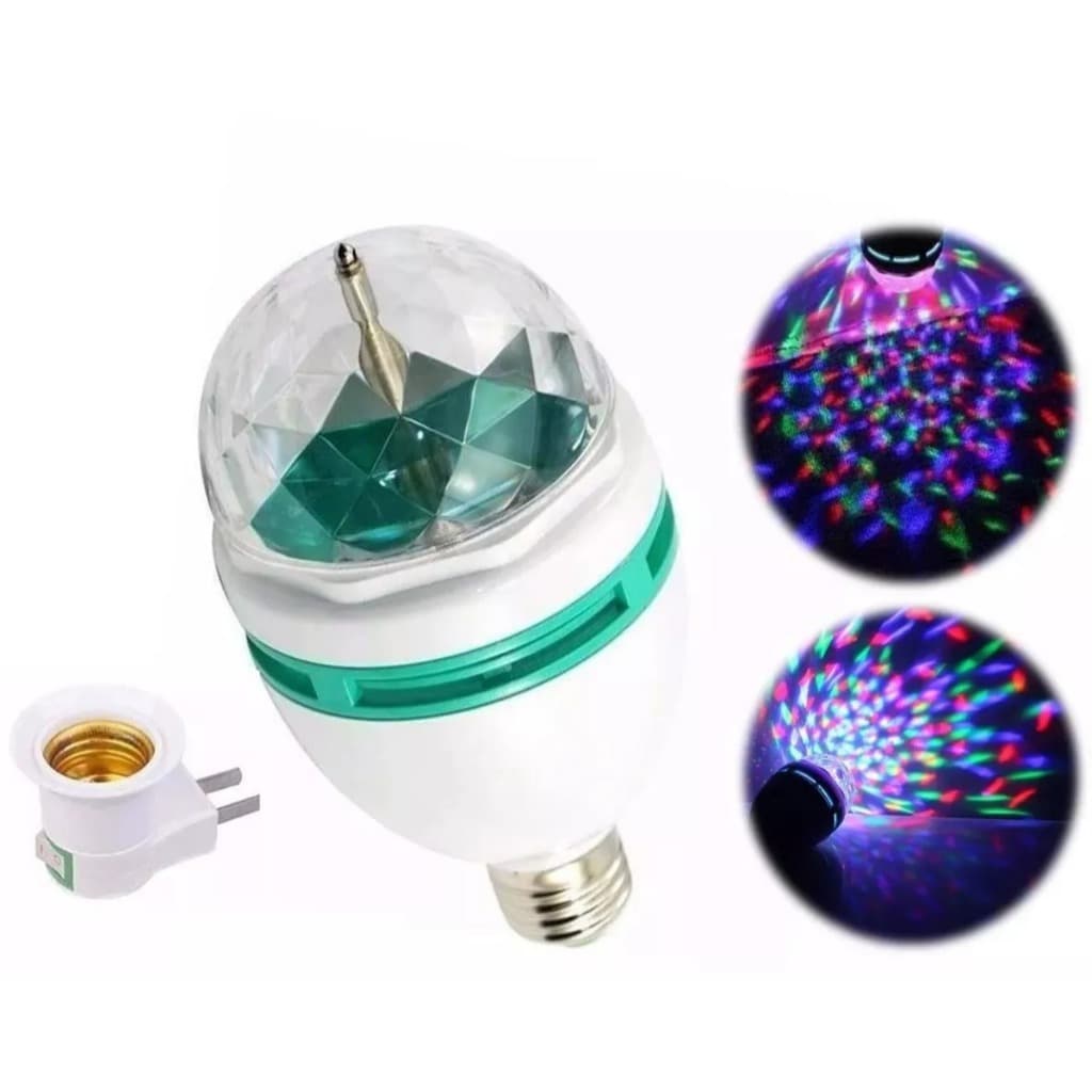 Lâmpada LED Giratória RGB - Efeito Balada, Bivolt, Fácil de Instalar RS