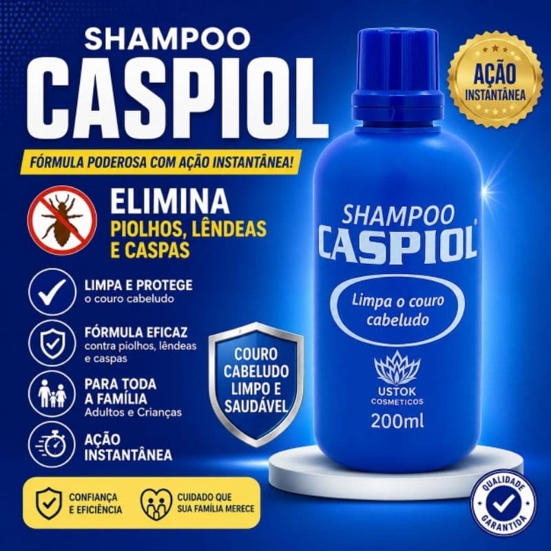 Shampoo Caspiol — Acabe com os Piolhos e Lêndeas.