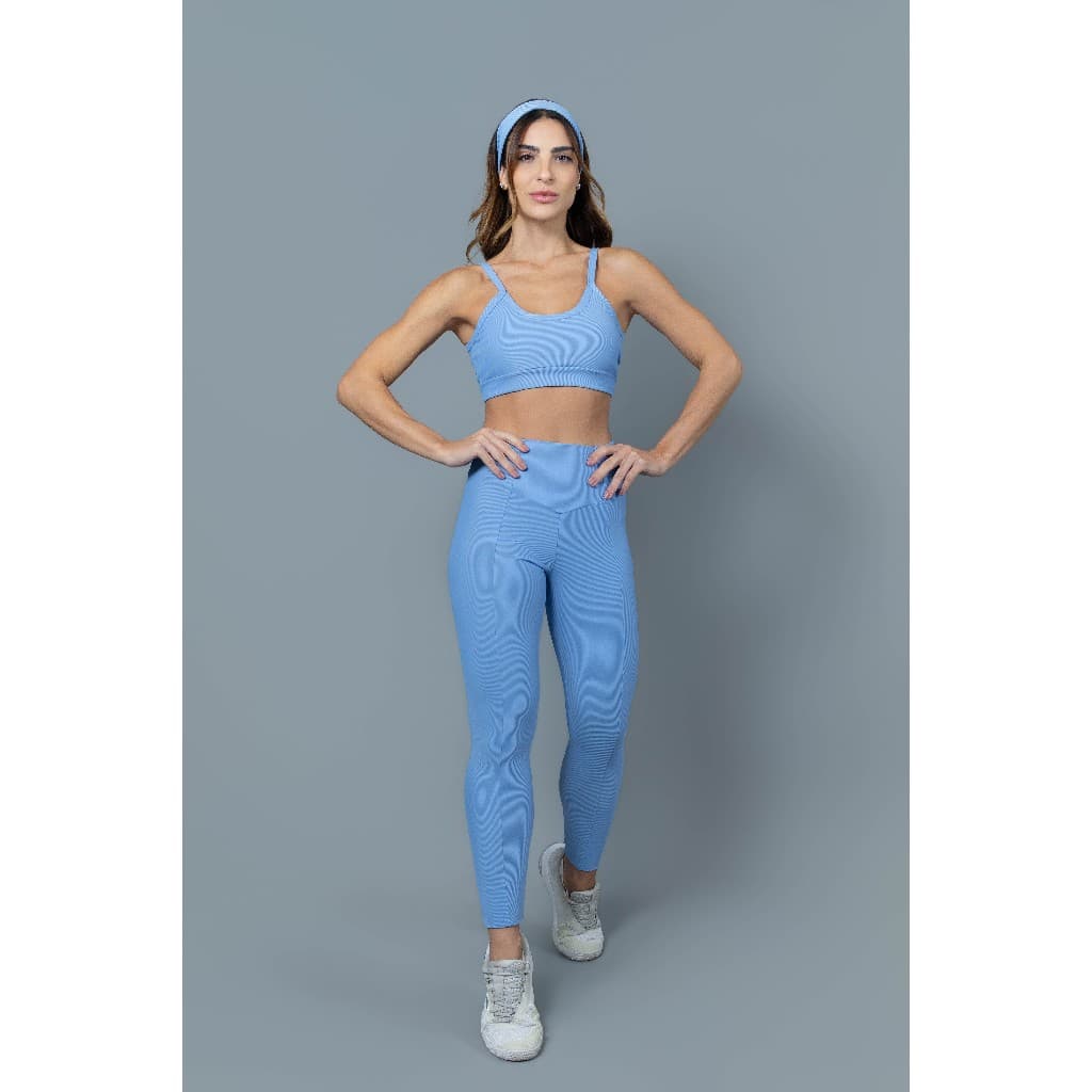 Conjunto Legging + Top Bright Power Rib Fitness Feminino Adulto – Modelagem Anatômica
