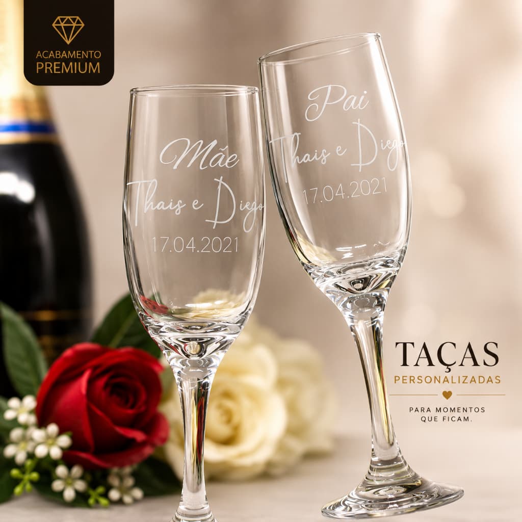 Taça Jateada Personalizada Windsor 210ml | Presente para Casamento e Noivos