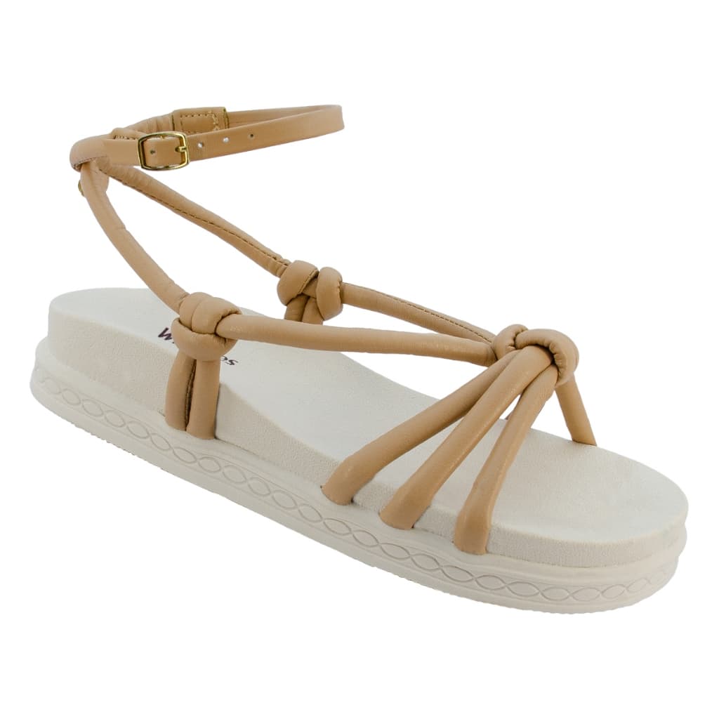 Sandália Flat com Tiras de Nó – Conforto e Estilo no Dia a Dia