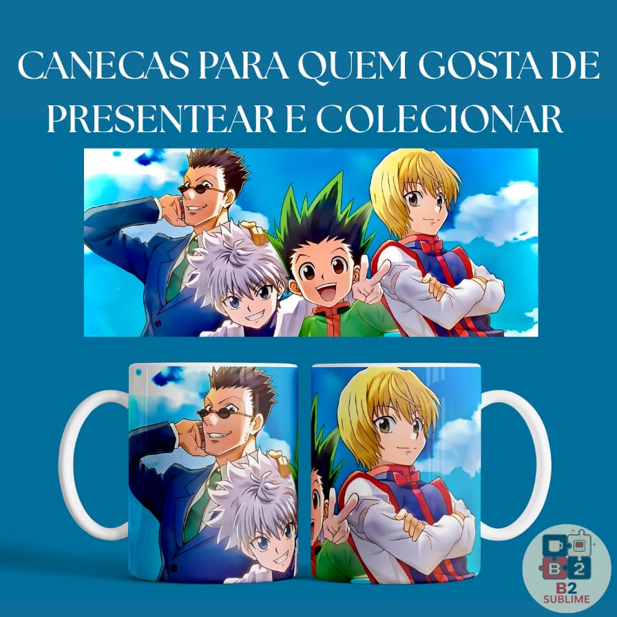 Caneca Personalizada Cerâmica Premium Anime Hunter x Hunter | 325ml | 1UN – Presentes Criativos Geek