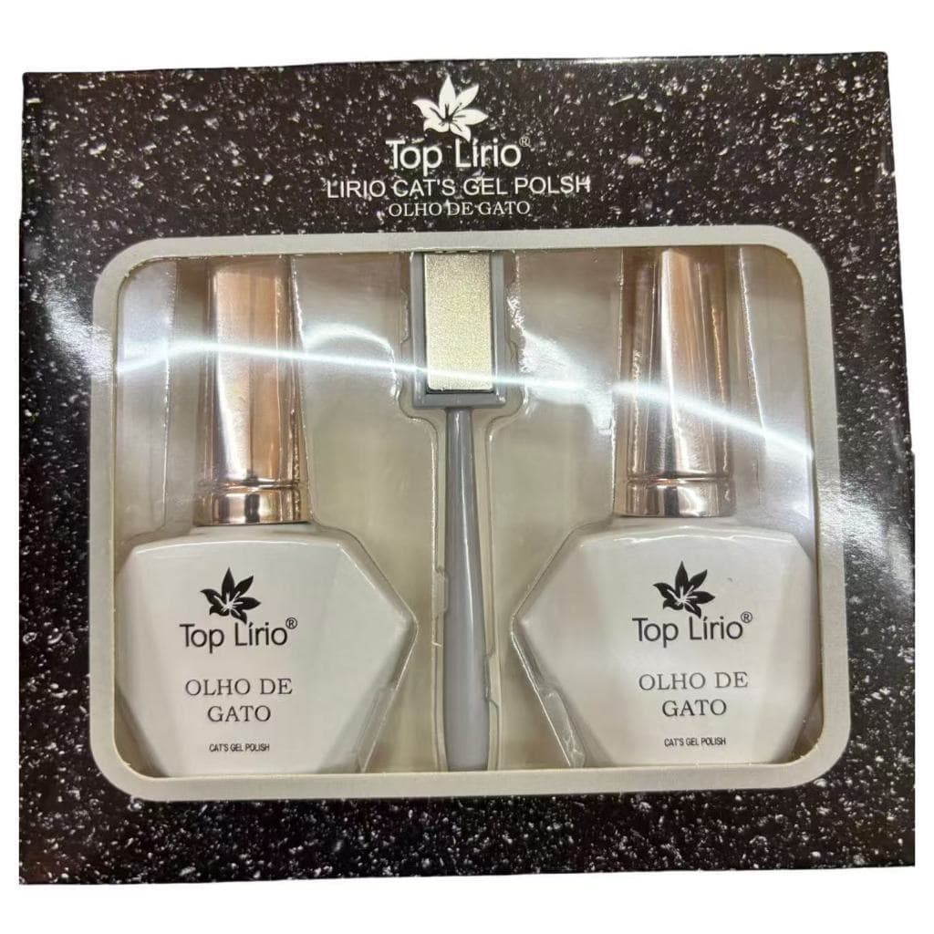 Esmalte Magnético Olho de Gato Kit Com 2 Esmaltes + 1 Imã Uv/Led Lirió Reflexive Glitter 18ML-20035