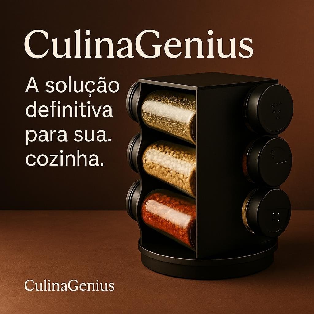 Organizador de Temperos Giratório 6 Potes Prático Cozinha