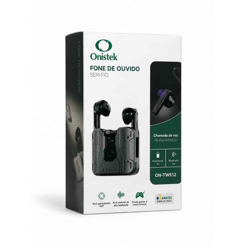 Fone Bluetooth Sem Fio Onistek ON-TWS12 | Som HD, Gamer, Bluetooth 5.4