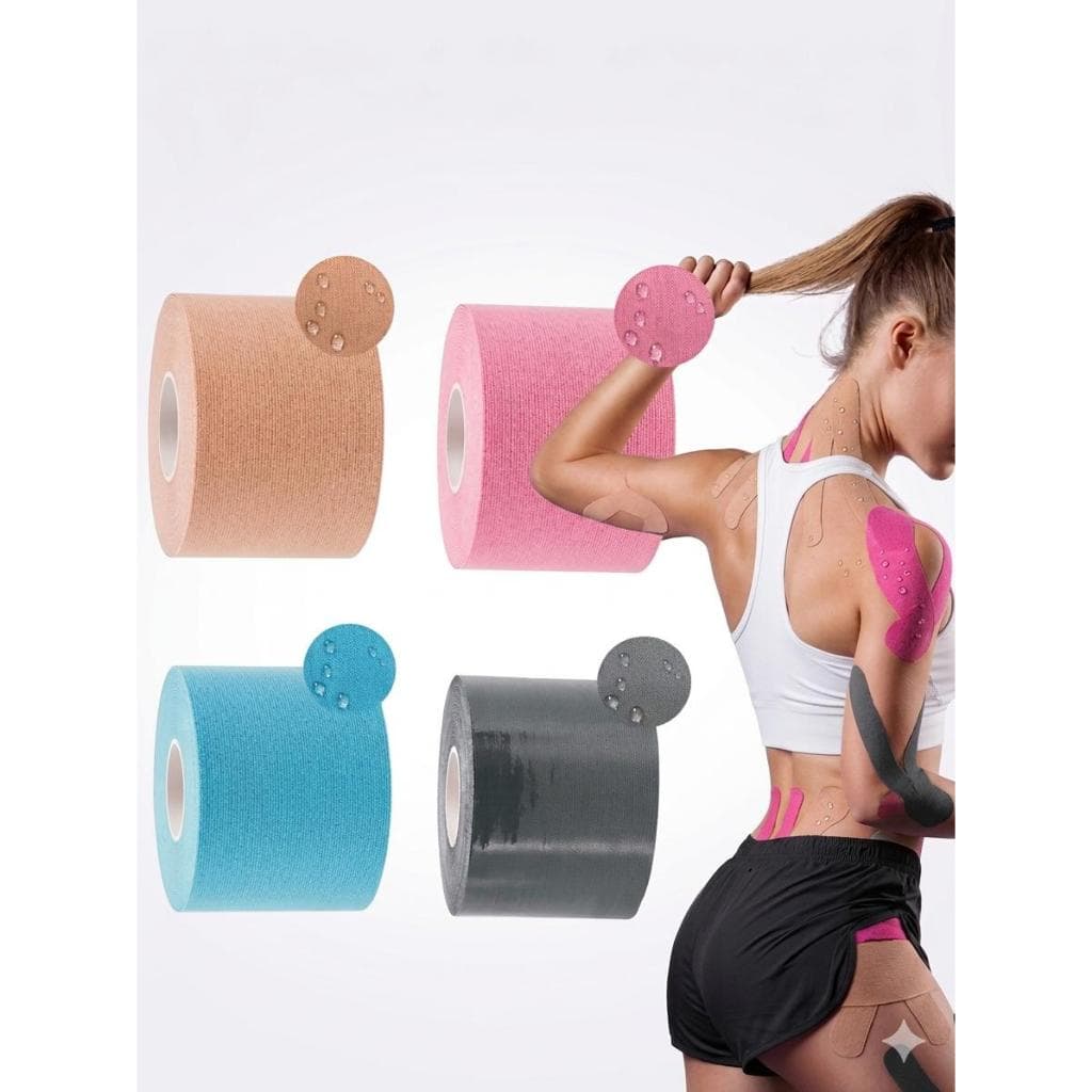 Kit 4 Fita Bandagem Elástica Fisioterapia Taping Muscular